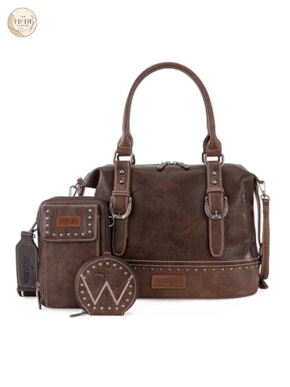 3-Piece Doctor Bag Satchel Set with Cell Phone Handbag & Coin Purse